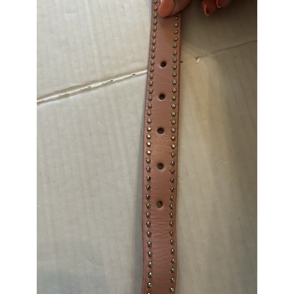Nocona Cowgirl Pink Silver Studded Western Rodeo Buckle Leather Belt Size 26 EUC - Picture 8 of 10
